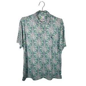 TailorByrd Golf Polo Palm Tree Print Performance T-Shirt XL Tropical Golf Beach